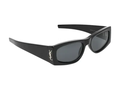 Saint Laurent Eyewear Rectangular Frame Sunglasses In Black Black Black