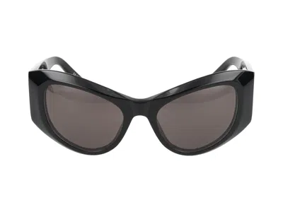 Balenciaga Black Reverse Xpander 2.0 Rectangle Sunglasses In Black Black Grey