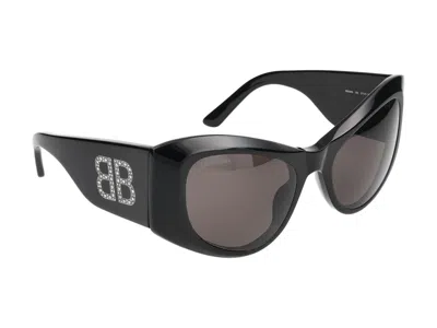 Balenciaga Black Reverse Xpander 2.0 Rectangle Sunglasses In Black Black Grey