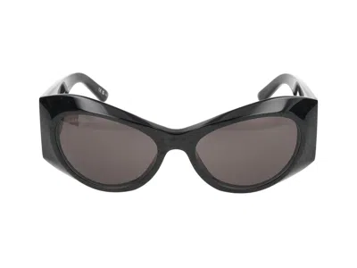 Balenciaga Black Reverse Xpander 2.0 Rectangle Sunglasses In Black Black Grey