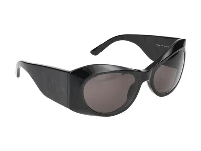 Balenciaga Black Reverse Xpander 2.0 Rectangle Sunglasses In Black Black Grey