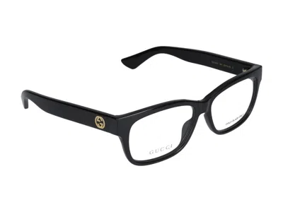 Gucci Gg0634o Rectangular-frame Glasses In Black Black Transparent
