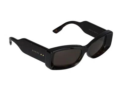 Gucci Eyewear Rectangular Frame Sunglases In Havana Havana Brown