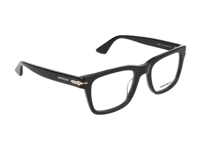 Montblanc Eyeglasses In Black Black Transparent