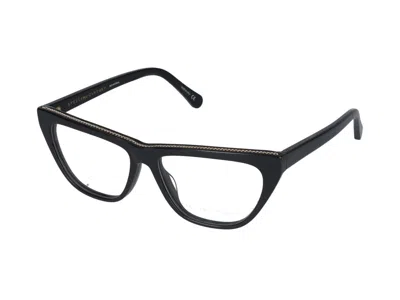 Stella Mccartney Eyewear Rectangular Frame Glasses In Black Black Transparent