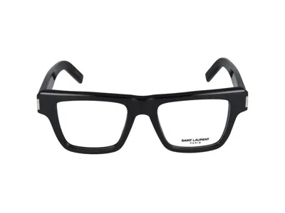 Saint Laurent Eyeglasses In Black Black Transparent