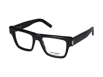 Saint Laurent Eyeglasses In Black Black Transparent