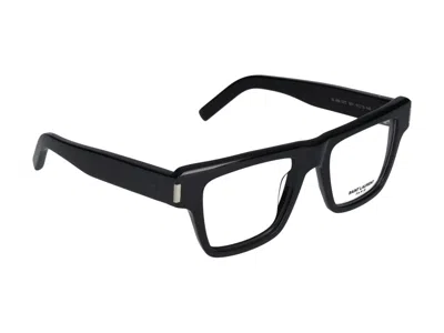Saint Laurent Eyeglasses In Black Black Transparent