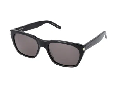 Saint Laurent Eyewear Rectangle Frame Glasses In Black Black Black