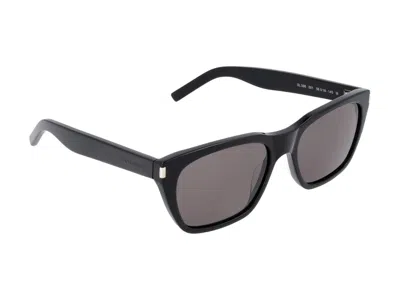 Saint Laurent Eyewear Rectangle Frame Glasses In Black Black Black
