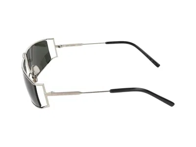 Saint Laurent Square-frame Metal Sunglasses With Non-polarized Lenses In Silver Silver Grey