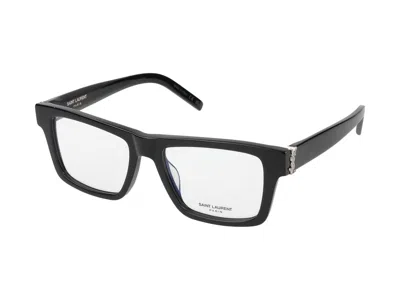 Saint Laurent Eyeglasses In Black Black Transparent