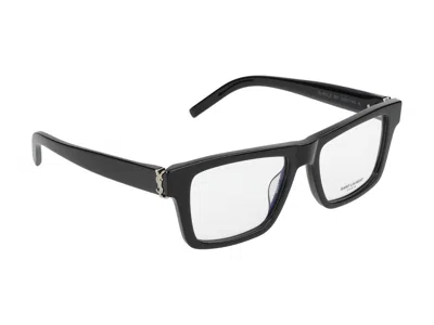 Saint Laurent Eyeglasses In Black Black Transparent