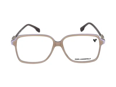 Karl Lagerfeld Eyeglasses In Beige/lilac