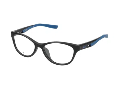 Nike Eyeglasses In Matte Black/industrial Blue