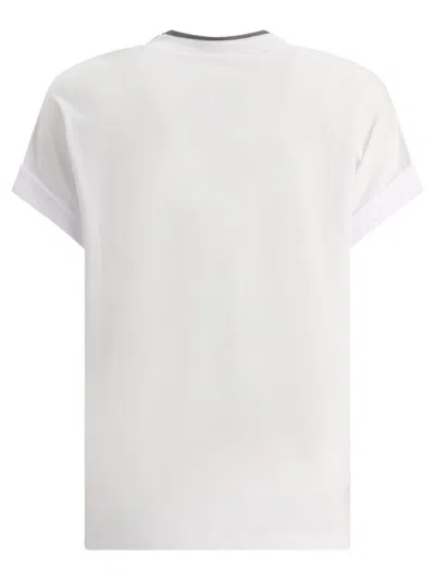 Brunello Cucinelli Monili Embellished V-neck T-shirt In C159