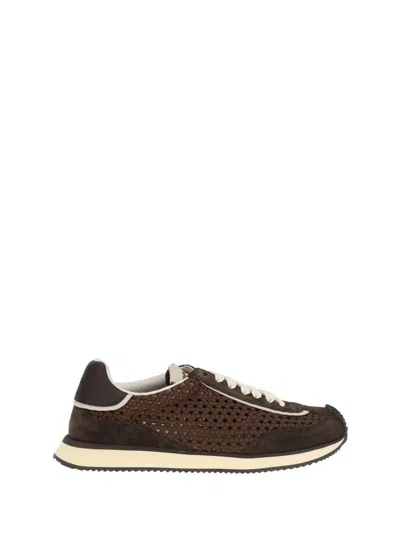 Dolce & Gabbana Mixed-material Dg Cushion Sneakers In Moor+ebony