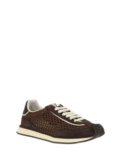 Dolce & Gabbana Mixed-material Dg Cushion Sneakers In Moor+ebony