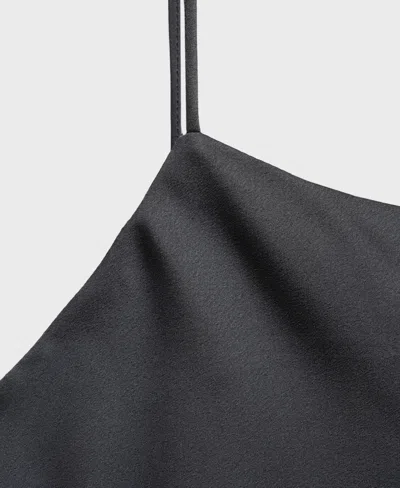 Mango Women's Straps Satin Nightgown Dress In Dark Gray