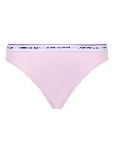 Tommy Hilfiger Logo-waistband Thongs (pack Of Three) In Red