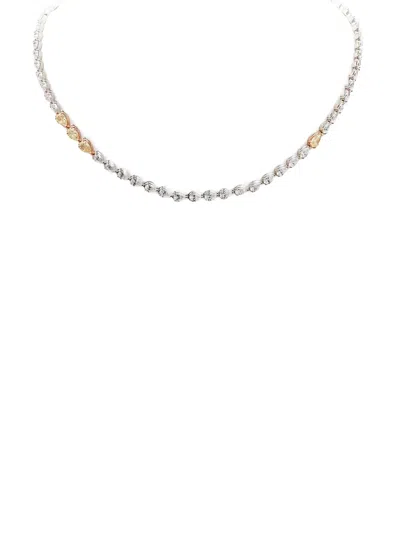 Jewels Aficionado 18kt White Gold Riviére Tennis Necklace In Silver