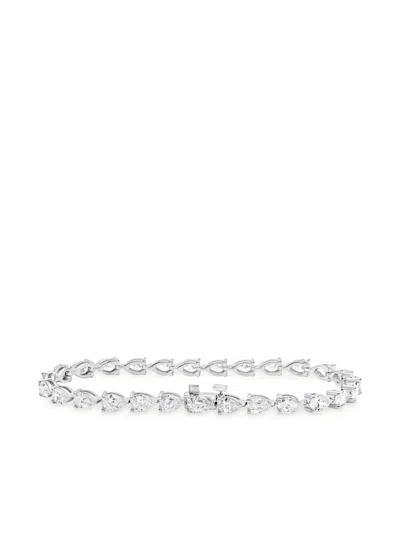 Jewels Aficionado 18k White Gold Diamond Tennis Bracelet In Silver