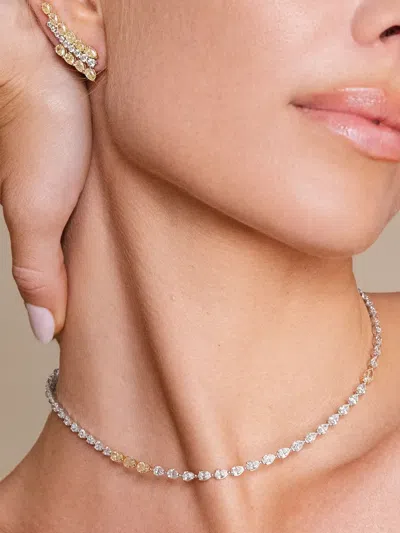 Jewels Aficionado 18kt White Gold Riviére Tennis Necklace In Silver