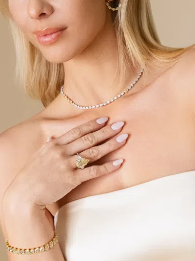 Jewels Aficionado 18kt White Gold Riviére Tennis Necklace In Silver