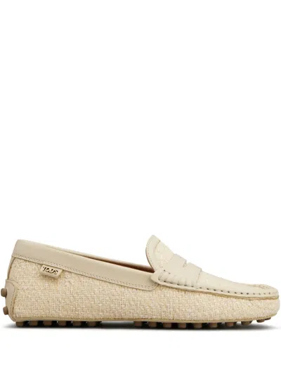 Tod's Tweed Loafers In Neutrals