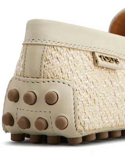 Tod's Tweed Loafers In Neutrals