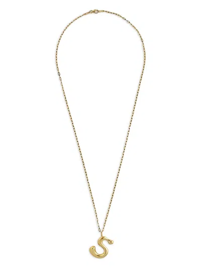 Jewels Aficionado 14k Yellow Gold S-pendant Necklace In Gold