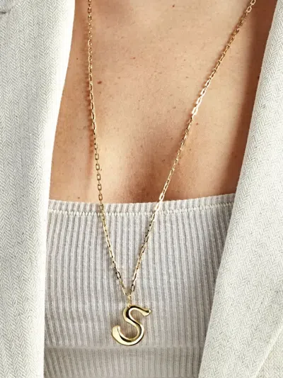 Jewels Aficionado 14k Yellow Gold S-pendant Necklace In Gold