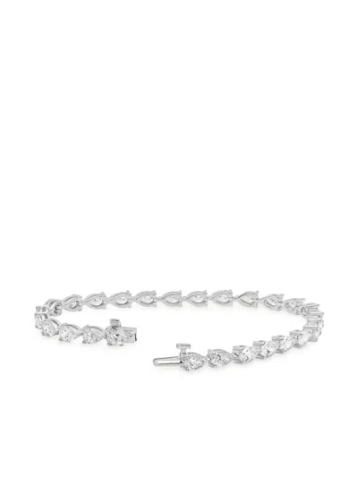 Jewels Aficionado 18k White Gold Diamond Tennis Bracelet In Silver