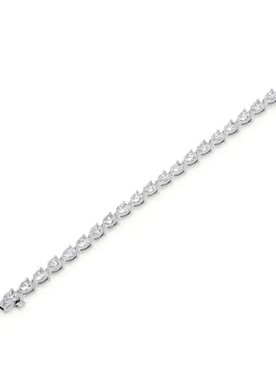 Jewels Aficionado 18k White Gold Diamond Tennis Bracelet In Silver