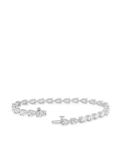 Jewels Aficionado 18k White Gold Diamond Tennis Bracelet In Silver