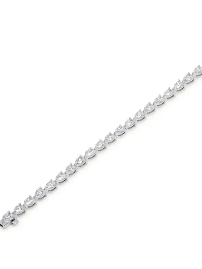 Jewels Aficionado 18k White Gold Diamond Tennis Bracelet In Silver