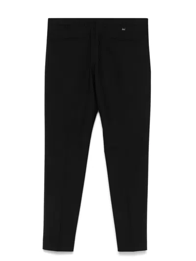 Pt Torino Cotton-blend Tailored Trousers In Black