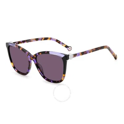 Carolina Herrera Violet Butterfly Ladies Sunglasses Ch 0052/s 0f0t/ur 58