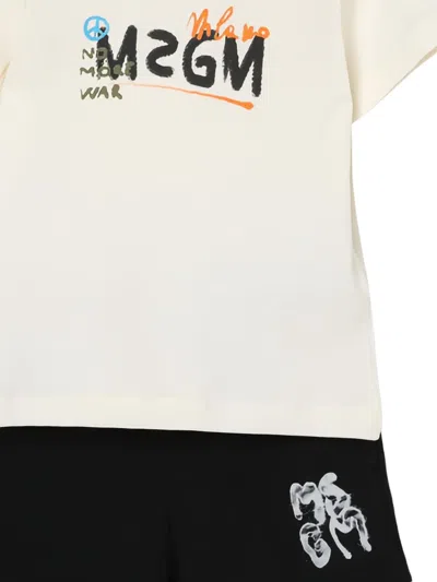 Msgm Cotton Short Set In White