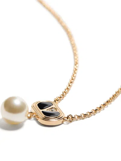 Valentino Ovalette Necklace In Gold