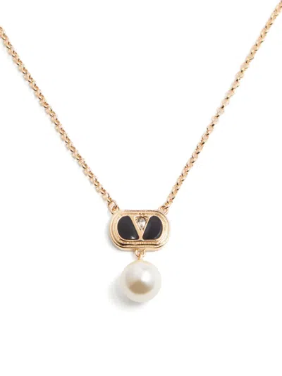 Valentino Ovalette Necklace In Gold