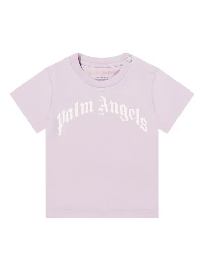 Palm Angels Baby Girls Curved Logo 3 Pack T-shirt Set In Pink