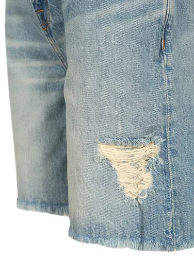 7 For All Mankind Lola Shorts Copper Trousers Light Blue In Light Blue