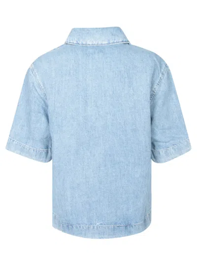 7 For All Mankind Kansas Celeste Denim Top In Blue