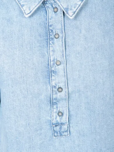 7 For All Mankind Kansas Celeste Denim Top In Blue
