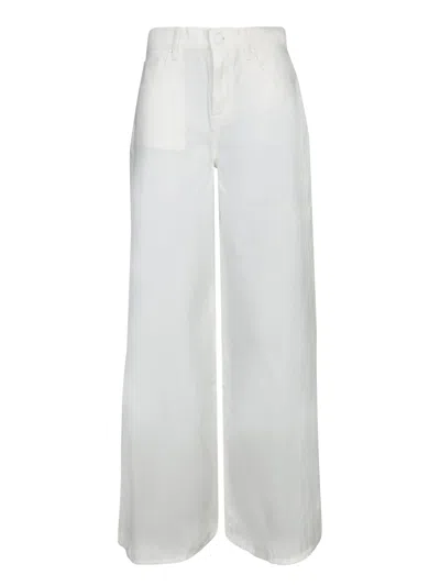 7 For All Mankind Willow High Rise Wide Leg Jeans In Linen Ostuni In White