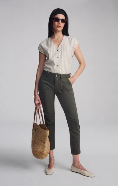 Mavi Ivy Slim Cargo In Military Green Flex Blue In Green