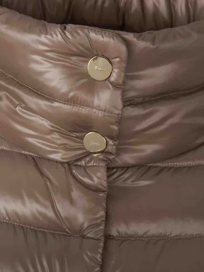 Herno Womans Amelia Taupe Colored Nylon Down Jacket In Brown