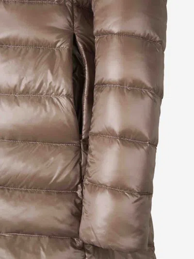 Herno Womans Amelia Taupe Colored Nylon Down Jacket In Brown