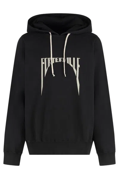 Rick Owens Drkshdw Drkshdw By Rick Owens Oversized Hoodie Black And Milk In Black